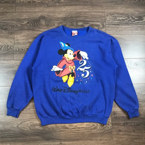 Mickey, Inc Walt Disney World Mickey Mouse Sorcerer 25th Anniversary Sweater XL - Picture 1 of 8